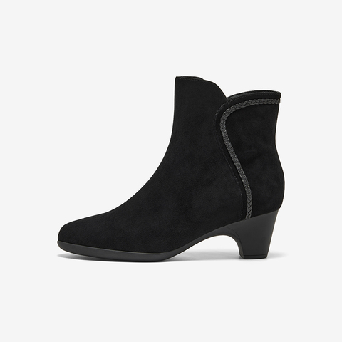 Bata时装靴女2025冬季商场新款羊皮软底通勤百搭短筒靴AQ776DD5