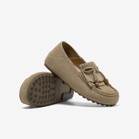 Bata乐福鞋女2025秋季商场新款复古英伦风牛剖皮通勤单鞋7267DCA5