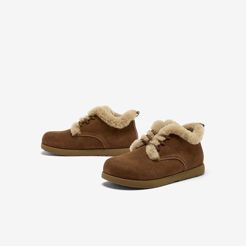 Bata毛毛鞋女2025秋商场新款复古英伦通勤牛剖皮系带单鞋30927CM5