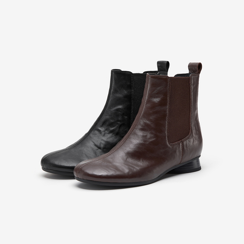 Bata切尔西靴女2025冬商场新款英伦风抓纹羊软底短筒靴ABC40DD5