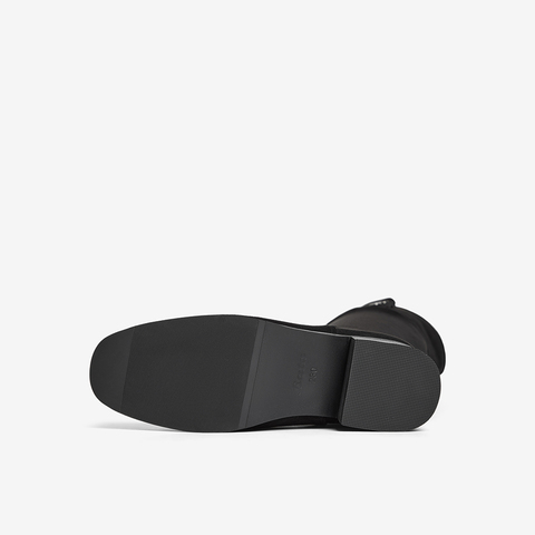 Bata西部靴女2025冬季商场新款翻翻靴厚底显瘦长筒牛仔靴10581DC5