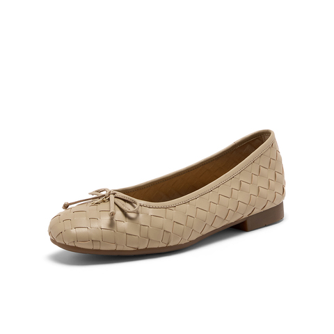 Bata浅口单鞋女2025秋季商场新款优雅编织通勤软底单鞋AVL67CQ5