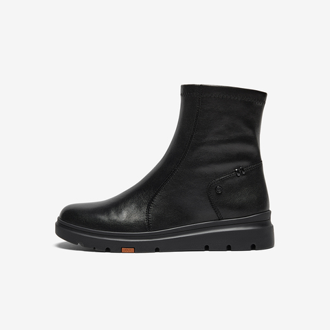 Bata时装靴女2025冬商场新款羊皮软底通勤百搭厚底短筒靴ABN69DZ5