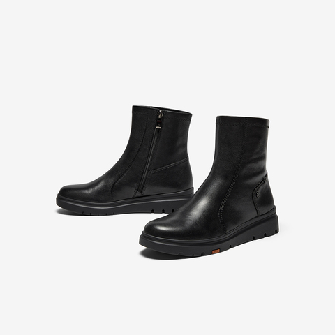 Bata时装靴女2025冬商场新款羊皮软底通勤百搭厚底短筒靴ABN69DZ5