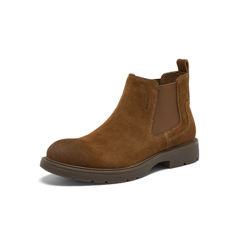 Bata切尔西男2025冬商场新款英伦通勤牛剖皮百搭通勤低靴29693DD5