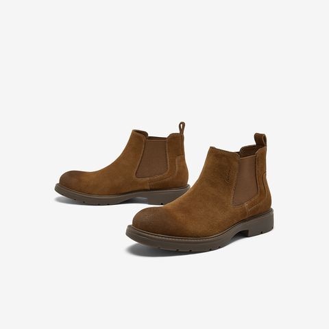 Bata切尔西男2025冬商场新款英伦通勤牛剖皮百搭通勤低靴29693DD5