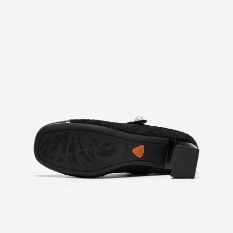 Bata玛丽珍女2025秋季商场新款法式小香风粗跟软底单鞋8922DCQ5