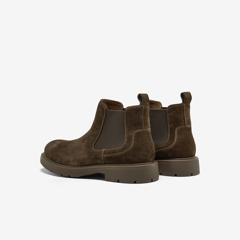 Bata切尔西男2025冬商场新款英伦通勤牛剖皮百搭通勤低靴29693DD5