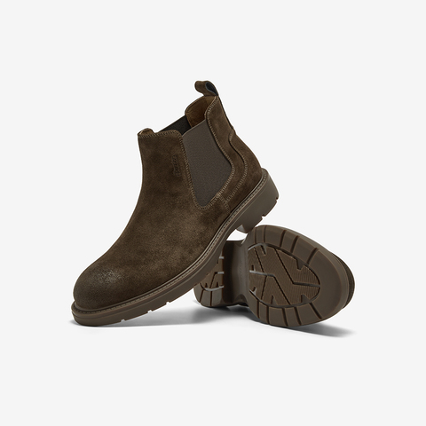 Bata切尔西男2025冬商场新款英伦通勤牛剖皮百搭通勤低靴29693DD5