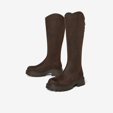 Bata时装靴女2025冬季商场新款英伦百搭长筒通勤骑士靴91020DG5