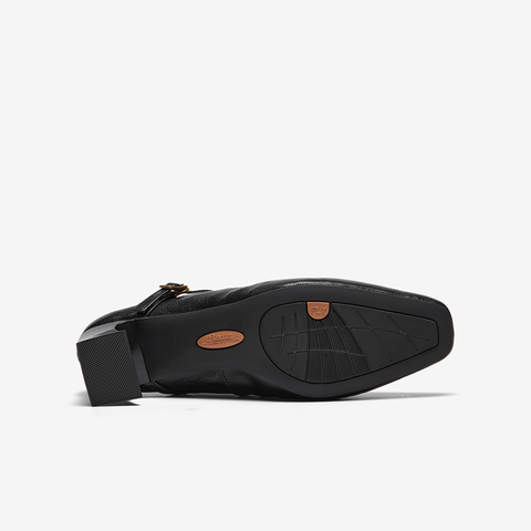 Bata羊皮书玛丽珍单鞋女2025秋商场新款复古软底浅口鞋8065DCQ5