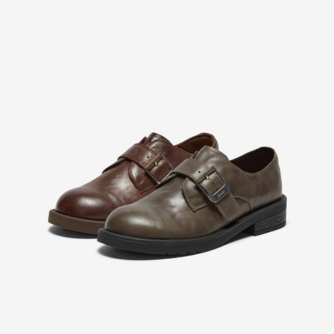 Bata牛津鞋女2025秋商场新款复古英伦风牛皮软底通勤单鞋25801CM5