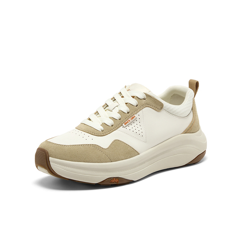 Bata休闲鞋女2025秋季商场新款牛剖皮厚底通勤百搭运动鞋A8A01CM5