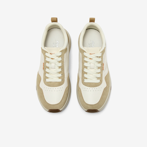 Bata休闲鞋女2025秋季商场新款牛剖皮厚底通勤百搭运动鞋A8A01CM5