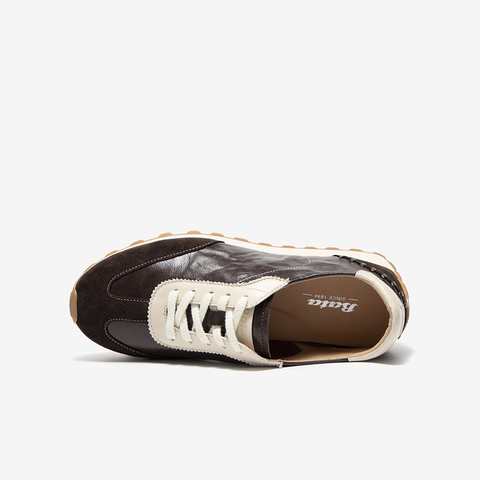 Bata休闲鞋女2025秋商场新款牛羊皮通勤德训厚底运动鞋AAK20CM5