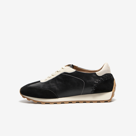 Bata休闲鞋女2025秋商场新款牛羊皮通勤德训厚底运动鞋AAK20CM5