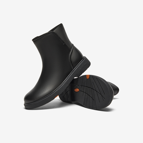 Bata时装靴女2025冬季商场新款通勤百搭羊皮软底短筒靴AKQ49DD5