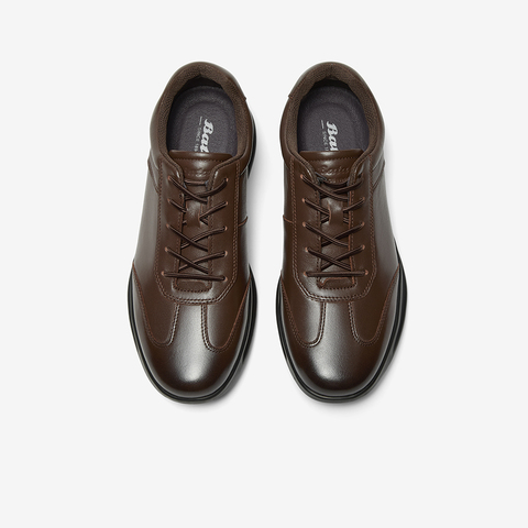 Bata休闲鞋男202秋季商场新款厚底透气舒适牛皮通勤运动鞋FDZ03CM5