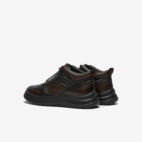 Bata时装靴男2025冬季商场新款牛皮通勤户外休闲厚底低靴21861DD5