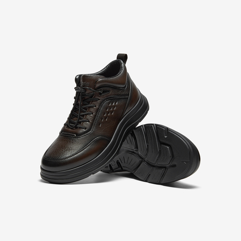 Bata时装靴男2025冬季商场新款牛皮通勤户外休闲厚底低靴21861DD5