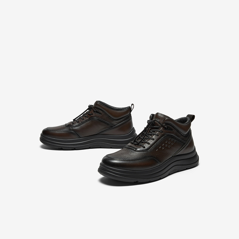 Bata时装靴男2025冬季商场新款牛皮通勤户外休闲厚底低靴21861DD5