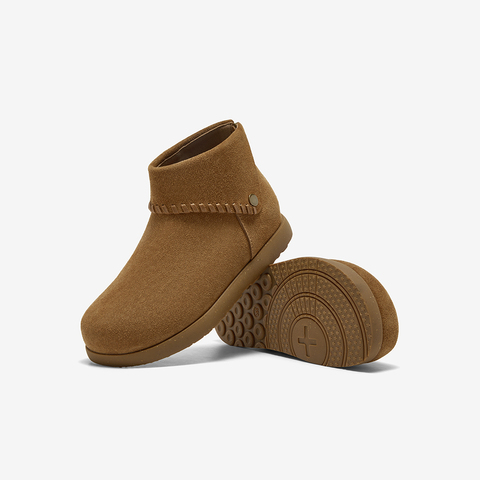 Bata时装靴女2025冬季商场新款百搭牛剖皮通勤百搭短靴30921DD5