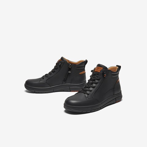 Bata休闲靴女2025冬季商场新款牛皮通勤百搭时尚高帮鞋ATK51DD5