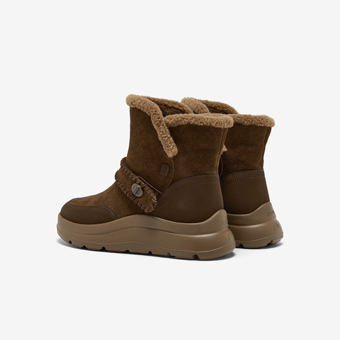 Bata雪地靴女2025冬季商场新款牛剖皮保暖厚底时尚短靴AD146DD5