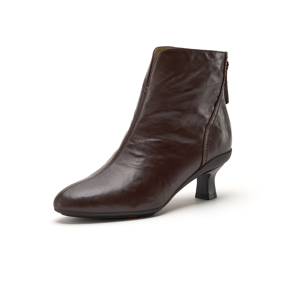 Bata时装靴女2025冬商场新款羊皮软底优雅粗跟通勤短筒靴AIR53DD5