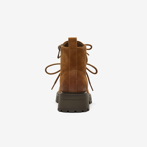 Bata英伦风马丁靴女2025冬季商场新款通勤粗跟复古短筒靴WIG29DD5