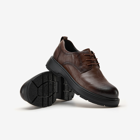 Bata通勤皮鞋男2025冬季商场新款牛皮纹理通勤商务皮鞋92H01DM5