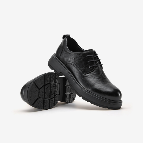 Bata通勤皮鞋男2025冬季商场新款牛皮纹理通勤商务皮鞋92H01DM5