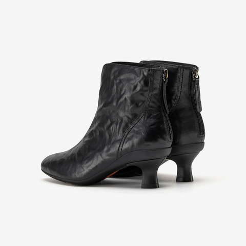 Bata时装靴女2025冬商场新款羊皮软底优雅粗跟通勤短筒靴AIR53DD5