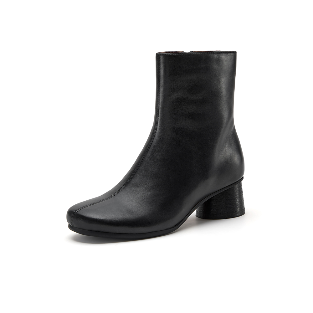 Bata时装靴女2025冬季新款羊皮软底通勤百搭中筒靴66071DZ5