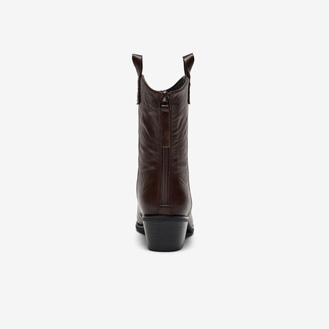 Bata西部靴女2025冬季商场新款羊皮百搭复古牛仔时装靴8931DDS5