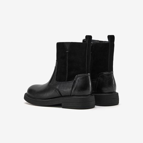 Bata时装靴女2025冬季商场新款百搭休闲羊皮软底短靴33527DD5