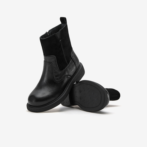 Bata时装靴女2025冬季商场新款百搭休闲羊皮软底短靴33527DD5