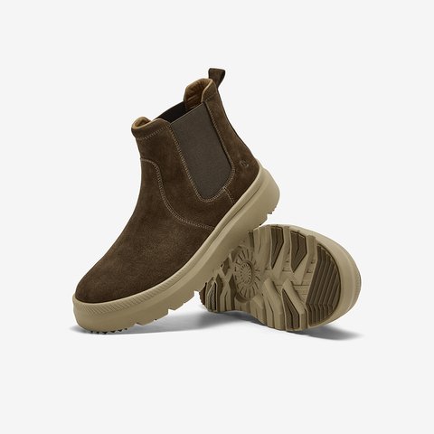 Bata切尔西靴男2025冬商场新款英伦通勤牛剖皮厚底低靴30762DD5