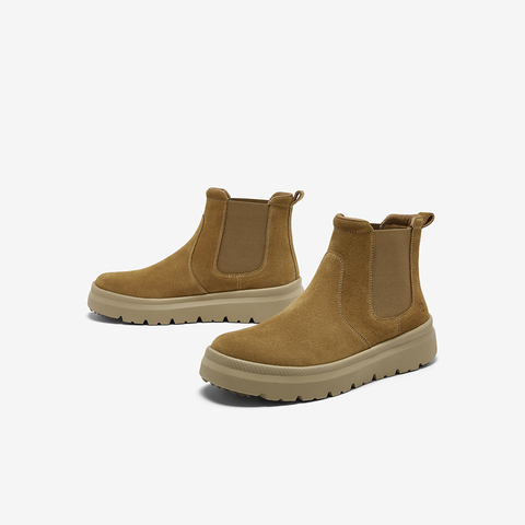 Bata切尔西靴男2025冬商场新款英伦通勤牛剖皮厚底低靴30762DD5