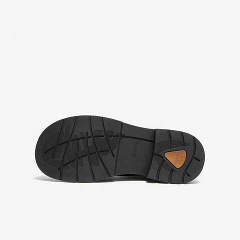 Bata英伦马丁靴女2025冬新款羊皮粗跟绒面百搭短筒靴AD745DD5