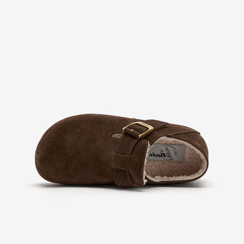 Bata勃肯鞋女2025秋商场新款英伦复古牛剖皮内增高一脚蹬31502CM5