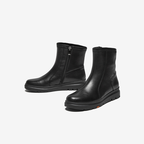 Bata时装靴女2025冬商场新款羊皮软底通勤百搭厚底短筒靴ABN69DZ5