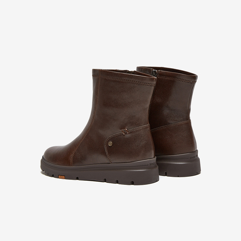 Bata时装靴女2025冬商场新款羊皮软底通勤百搭厚底短筒靴ABN69DZ5