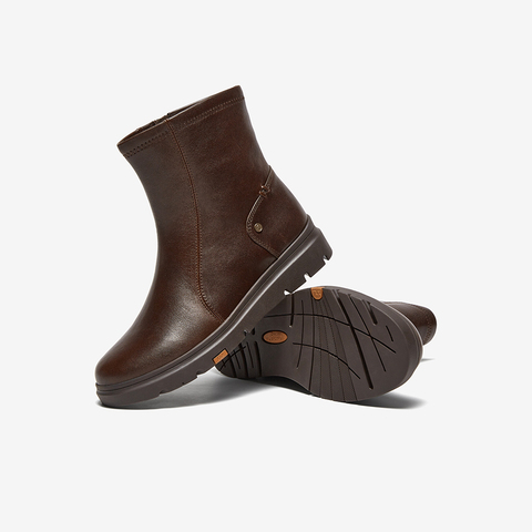 Bata时装靴女2025冬商场新款羊皮软底通勤百搭厚底短筒靴ABN69DZ5