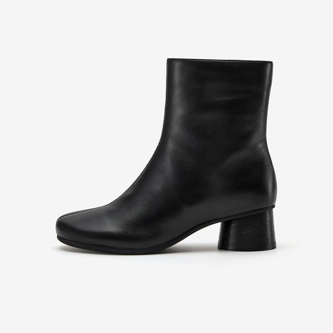 Bata时装靴女2025冬季新款羊皮软底通勤百搭中筒靴66071DZ5