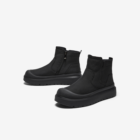 Bata时装靴男2025冬季商场新款通勤户外休闲厚底保暖低靴FFM02DD5