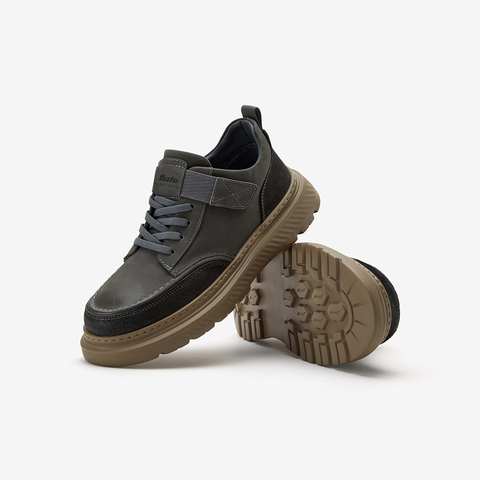 Bata高帮板鞋男2025冬季商场新款休闲百搭通勤牛皮低靴90025DD5