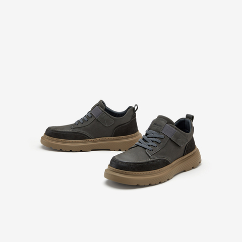 Bata高帮板鞋男2025冬季商场新款休闲百搭通勤牛皮低靴90025DD5