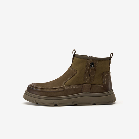 Bata皮靴男2025冬季商场新款加绒休闲百搭通勤低靴79338DD5