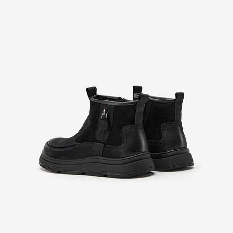 Bata皮靴男2025冬季商场新款加绒休闲百搭通勤低靴79338DD5